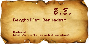 Berghoffer Bernadett névjegykártya