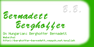 bernadett berghoffer business card